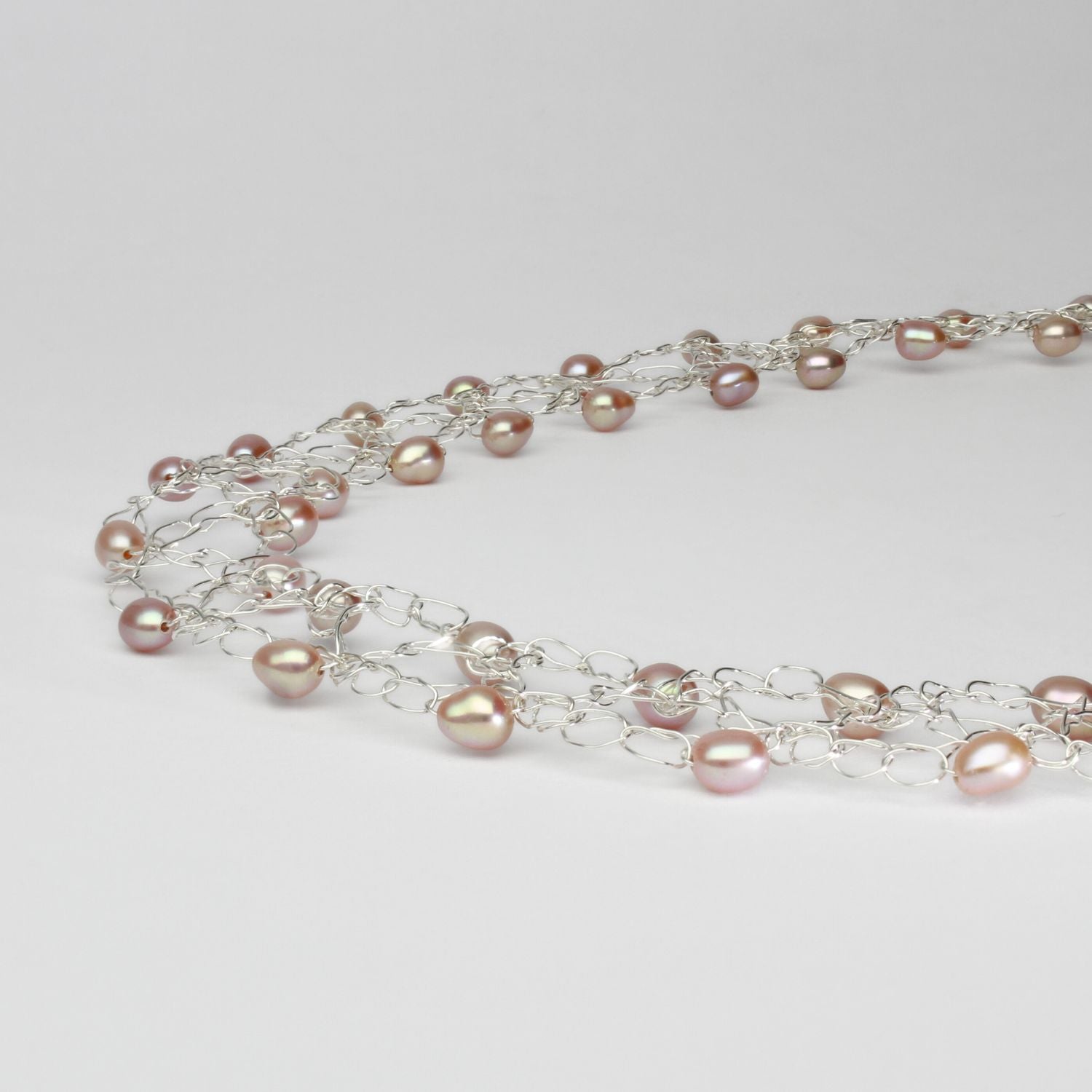 2 row small lilac pearl necklace by Natalie Vardey