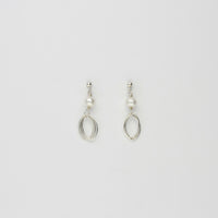 Triple loop & white pearl stud earrings by Natalie Vardey