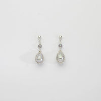 Grey pearl bound silver stud earrings by Natalie Vardey