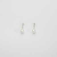 White rice & Swarovski crystal silver stud earrings by Natalie Vardey