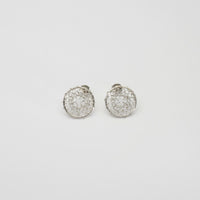 Lace circle silver studs by Natalie Vardey