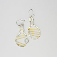 Hepworth pebble stack strung yellow silk earrings by Polished Grey