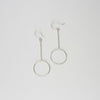 Large circle drop silver earrings by Polished Grey