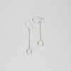 Small circle drop silver earrings by Polished Grey