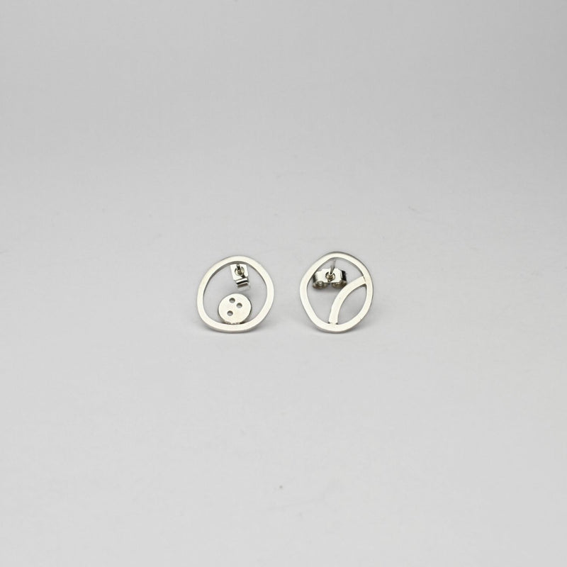 Pebble shape silver studs by Polished Grey
