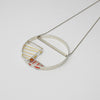 Threaded circle silver necklace on chain by Polished Grey