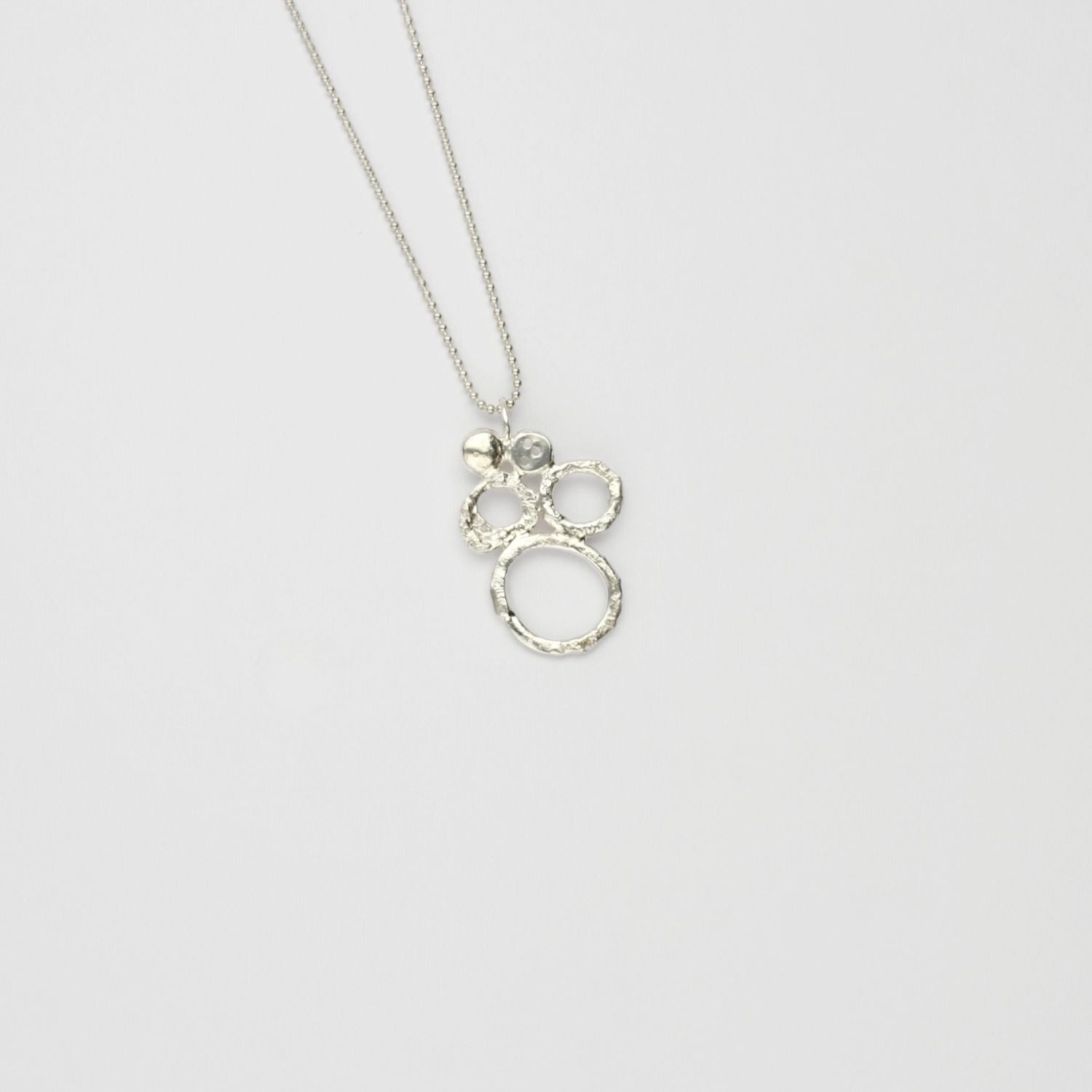 Molten pebble stack silver necklace by Polished Grey