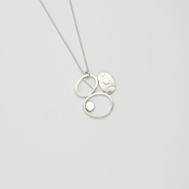 Pebble stack silver necklace by Polished Grey