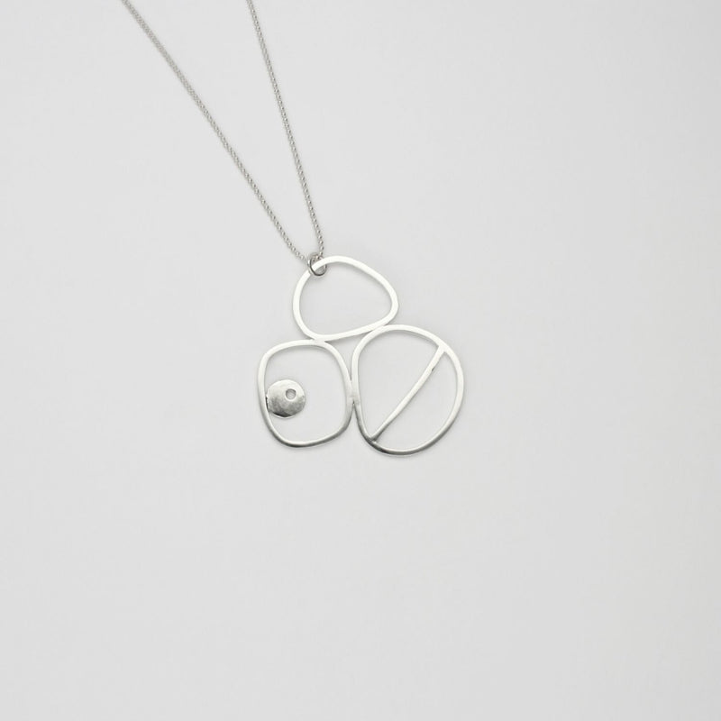 Pebble stack silver necklace by Polished Grey