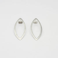 Large oval silver studs by Polished Grey