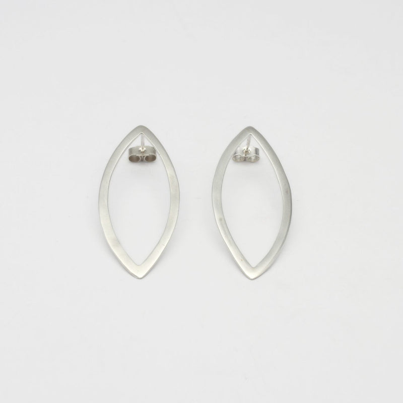 Large oval silver studs by Polished Grey