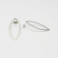 Large oval silver studs by Polished Grey