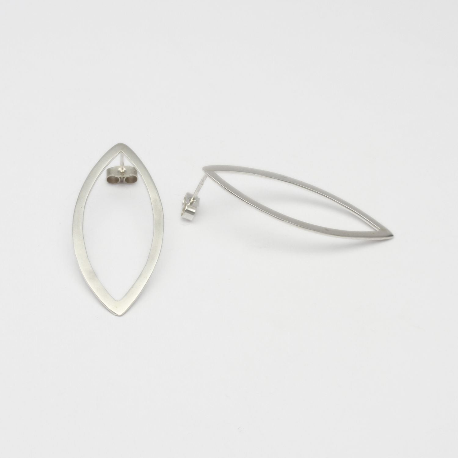 Large oval silver studs by Polished Grey