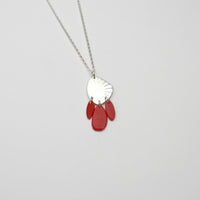 Red Tiddleywink pebble silver necklace by Polished Grey