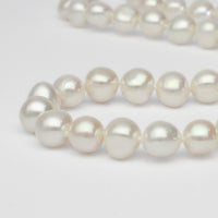 White pearl necklace with silver clasp