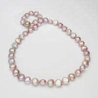 Pink baroque pearls with silver magnetic clasp