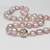 Pink baroque pearls with silver magnetic clasp