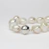 White baroque pearl necklace with round magnetic clasp