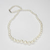 White button gradient pearl necklace with silver clasp
