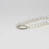 White button gradient pearl necklace with silver clasp
