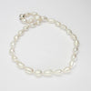 White Baroque Cultured river pearl necklace with round magnetic clasp