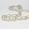 White Baroque Cultured river pearl necklace with round magnetic clasp
