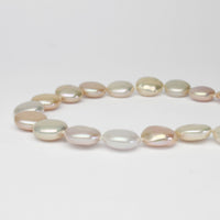 Mixed colour coin pearl necklace with silver magnetic clasp