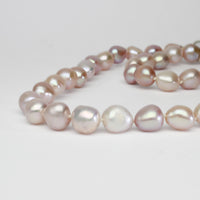 Mixed colour baroque pearl necklace with silver clasp