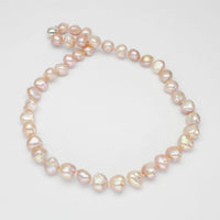 Mixed natural colour baroque pearl necklace with silver magnetic clasp
