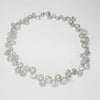 White silver keshi style necklace with silver magnetic clasp