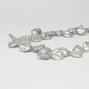 White silver keshi style necklace with silver magnetic clasp