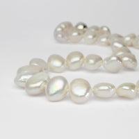 White baroque pearl necklace with silver magnetic clasp