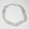 White silver keshi style pearl necklace with silver magnetic clasp