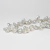White silver keshi style pearl necklace with silver magnetic clasp