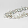 White silver keshi style pearl necklace with silver magnetic clasp