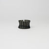 Wide black silver cuff ring by Suzie Horan