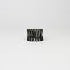 Wide black silver cuff ring by Suzie Horan