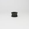 Wide black silver cuff ring by Suzie Horan