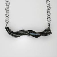 Sparkling waves necklace with opalite & decorative chain by Suzie Horan