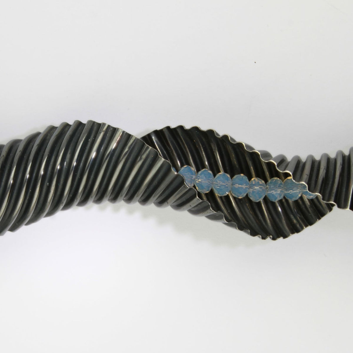 Sparkling waves necklace with opalite & decorative chain by Suzie Horan