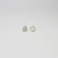 Medium oval ripple silver earrings by Suzie Horan