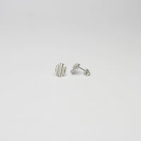 Medium oval ripple silver earrings by Suzie Horan