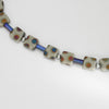 Silver square necklace with glass beads by Suzie Horan
