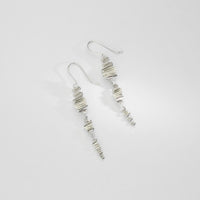 Silver long ripple twist earrings by Suzie Horan