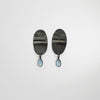 Black silver drop earrings with blue topaz by Suzie Horan