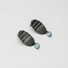 Black silver drop earrings with blue topaz by Suzie Horan