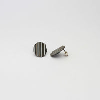 Oval ripple earrings in black silver by Suzie Horan
