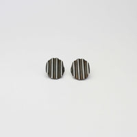 Oval ripple earrings in black silver by Suzie Horan