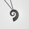 Extra large ammonite pendant black silver by Suzie Horan