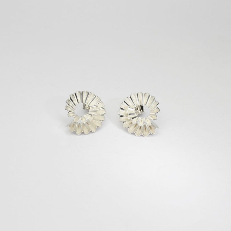 Silver ammonite earrings by Suzie Horan